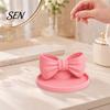 Cute Bow Pen Holder 3D Printed Shape Holder, Desktop Organizer, Double Compartment Storage Box Desk Decor for Bathroom Vanity, Decorative Stationery
