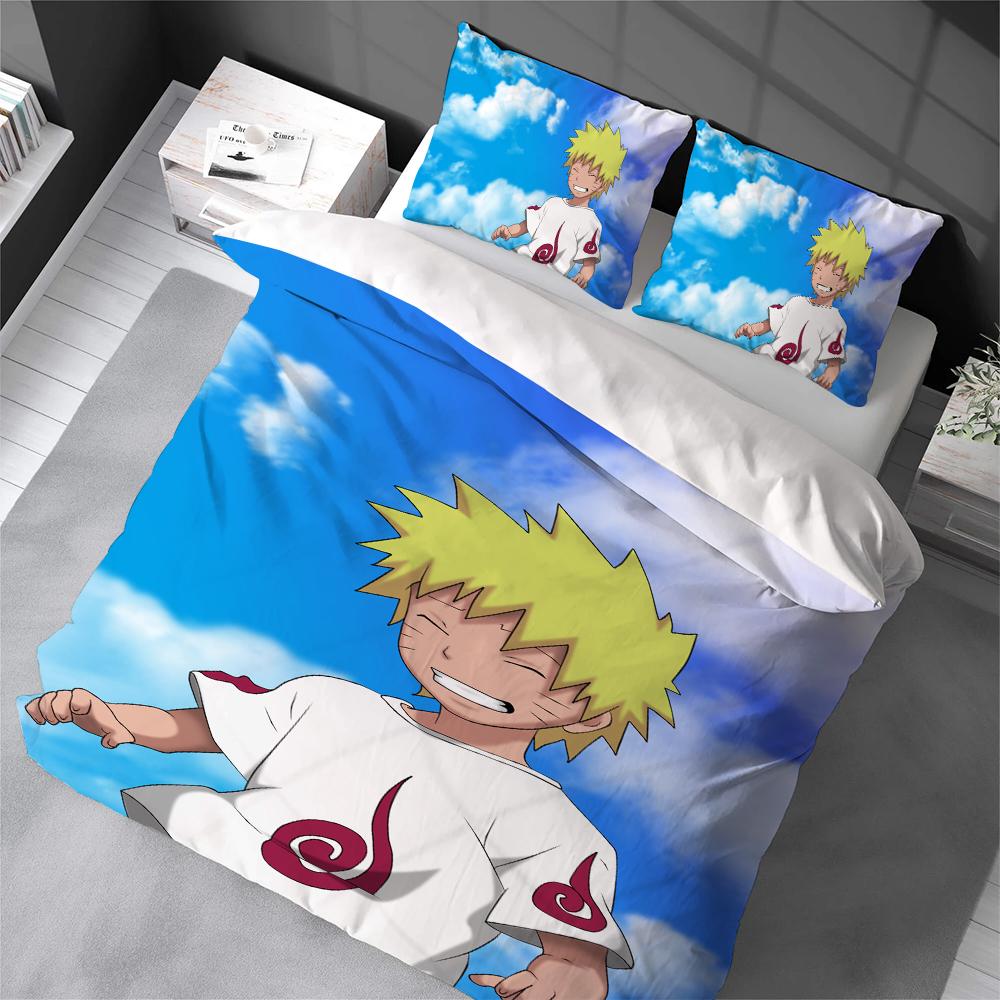 Cool N-NARUTO Fashion Duvet Cover Set Home Style Bedding Soft Laundry Cotton Bed 3 Piece Set Student Dormitory Gift
