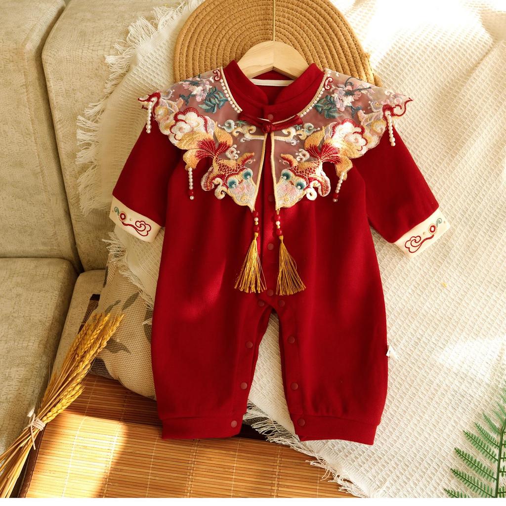 2025 Infant Long Sleeve Romper - Spring/Autumn One-Piece Jumpsuit for Girls