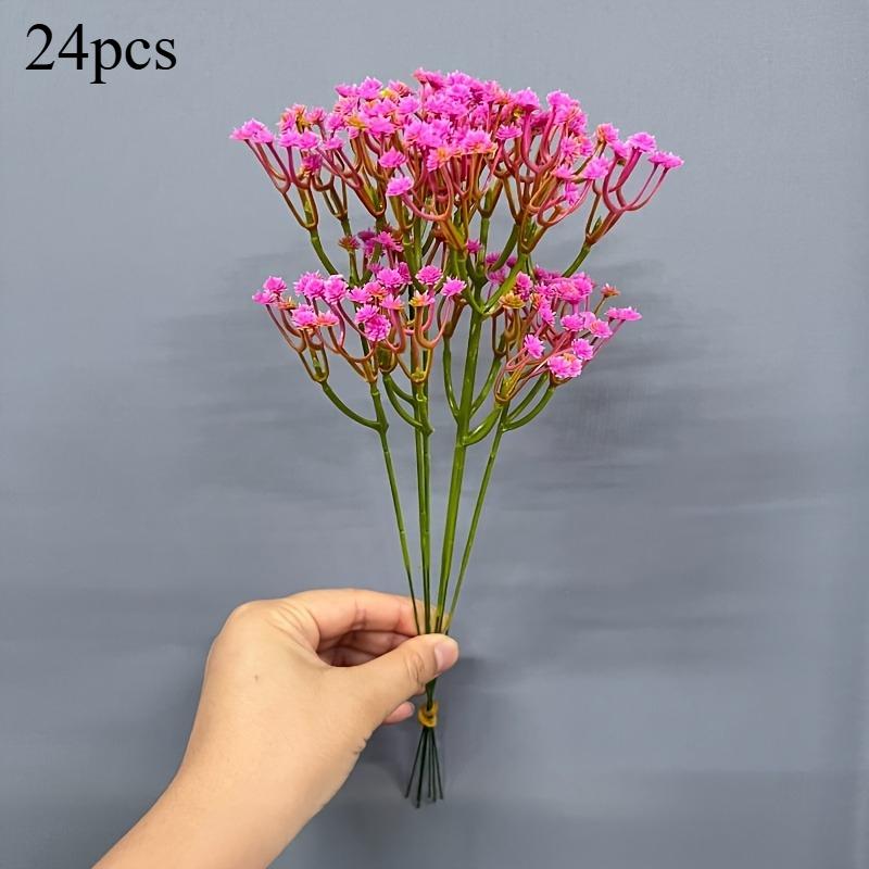 

24pcs Artificial Gypsophila Plastic Flowers High-Quality Anti-Oxidation Stems Realistic Touch Faux Flowers Room Home Decoration 24pcs розовый