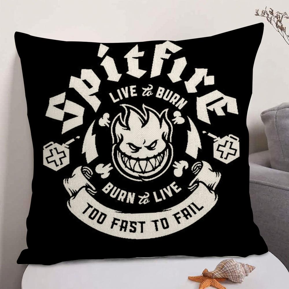 Fighter Aircraft SSpitfire Cushion Cover Natural Linen Organic Fabric DoubleSided Printing Sofa Home Decor Gift Pillow Case