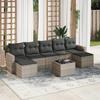 VidaXL Garden Lounge Set with Cushions 8 Pcs, Sofas with Adjustable Feet, Outdoor Furniture Set Patio Terrace, 3219342