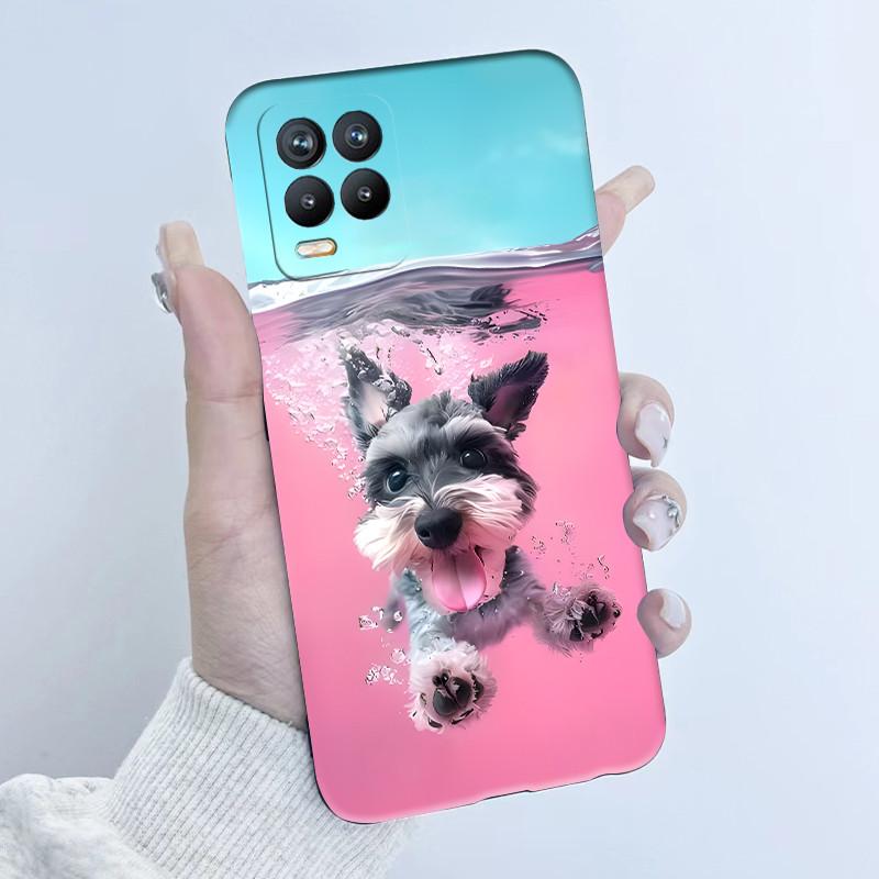 For Realme 8 Pro Case RMX3085 Soft TPU Silicone Cover Cute Cartoon Panda Phone Case For Oppo Realme8 4G 5G RMX3081 RMX3241 Funda