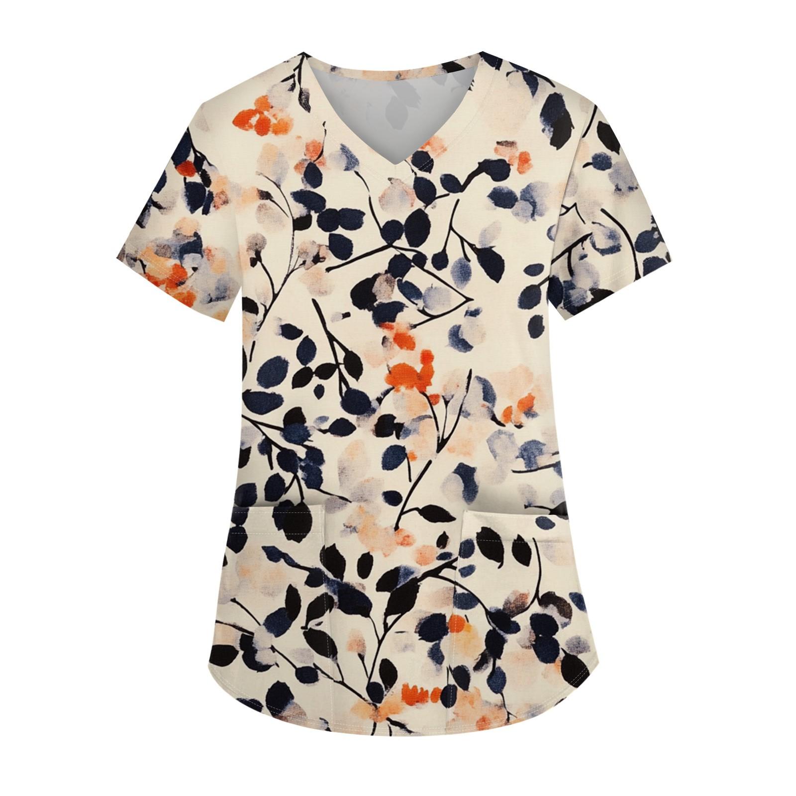 

Жіноча робоча форма з принтом і V-подібним вирізом, кишенькова захисна робоча форма XXL хакі