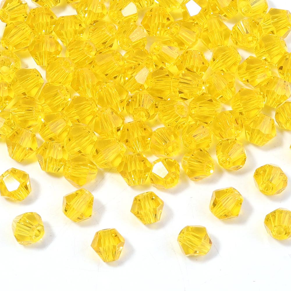 200pcs/lot 4mm Colorful Glass Crystal Beads Bicone Beads Loose Spacer Beads For Jewelry Making DIY Bracelet Necklace Accessories