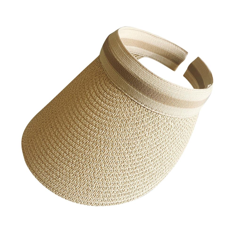 Sonnenblendenhüte für Damen, breite Strohblenden, faltbare Strandblenden für Damen, Sommer-Strandhut mit Pferdeschwanz zum Aufrollen