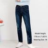 Jeans for Men Slim Fit Dark Blue Denim Pants Korea Fashion