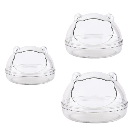 Kleine Tiertoilette Großer Raum Transparenter Duschraum Hamster Sandbad Behälter Käfig