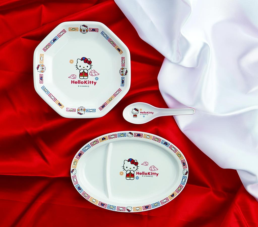 Skater Melamine Gyoza Chinese Dishwasher Sanrio Hello Dish, Style, Safe, Kitty, MCH3-A