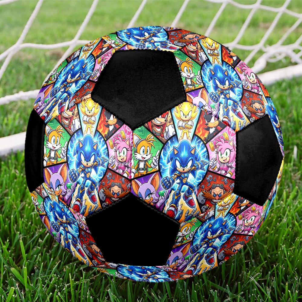 1pc Sonic The Hedgehog Football Soccer Ball Size 5 Indoor Soccer Ball Fashion Colorful Backyard Game -Great For Sports Fans Gift HE84