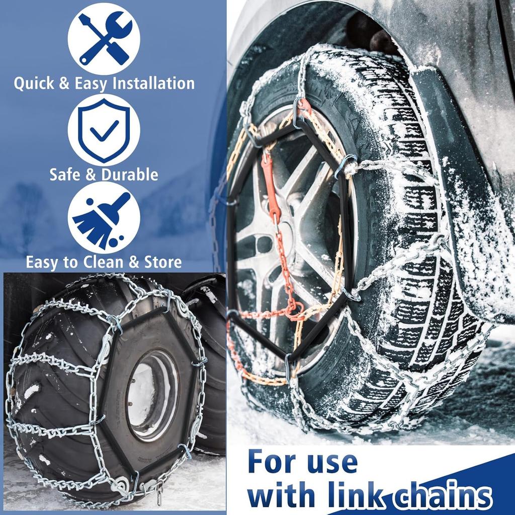 BBTO 4 Pcs Light Truck Traction Chain Rubber Tightener Grip Light Truck/SUV Tire Tensioner Adjuster Tire Chain Tensioner For Wheels/Rims Sized From