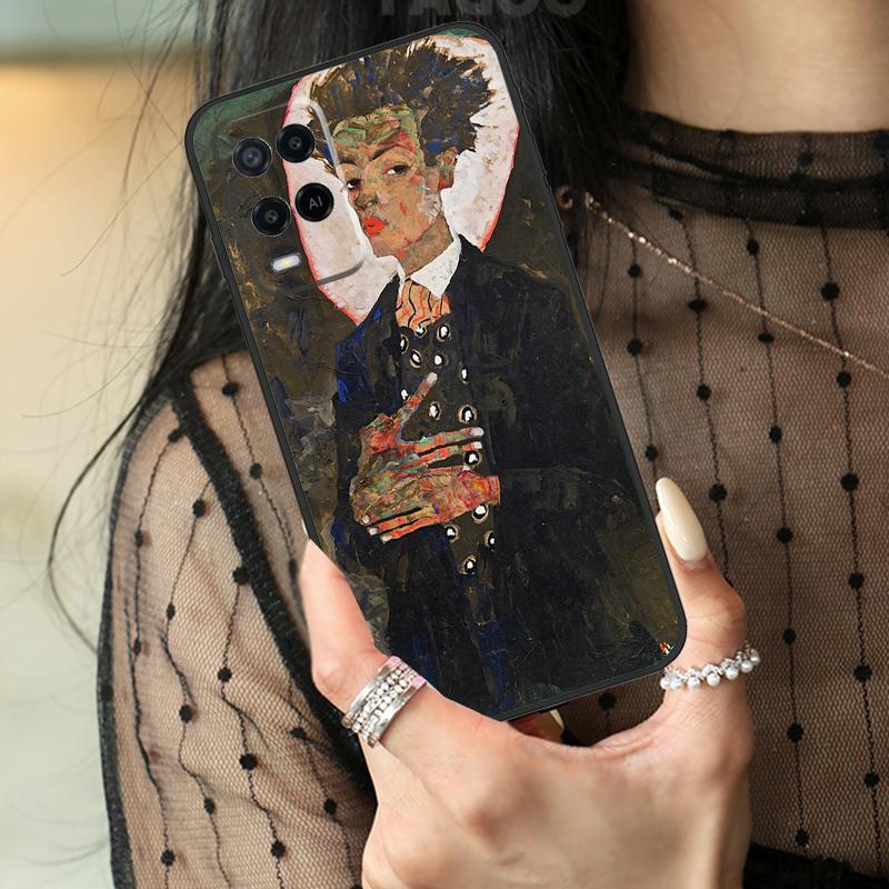 Egon Schiele Art Case For Oppo A74 A94 A54 A80 A60 A40 A18 A38 A58 A78 A98 A96 A76 A16 A15 A17 A57 A77 A5 Pro