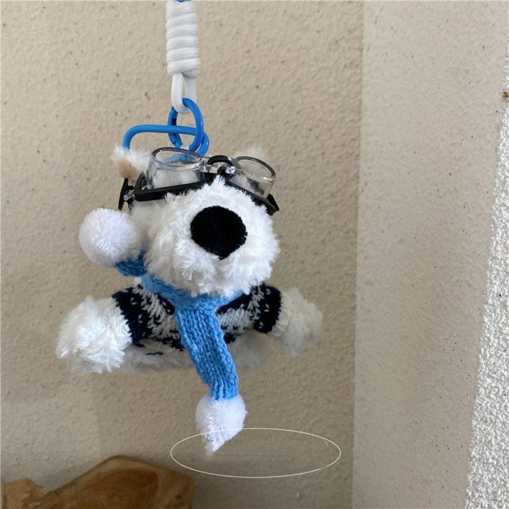 

Stuffed Toy Furry Puppy Keyrings Animals Dog Doll Plush Keychain Car Key Accessories purple-style1