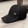 2023 Spring New Women Rhinestone Letter M Baseball Caps Adjustable Hip Hop Fashion Shiny Hats Outdoor Travel All-match Caps