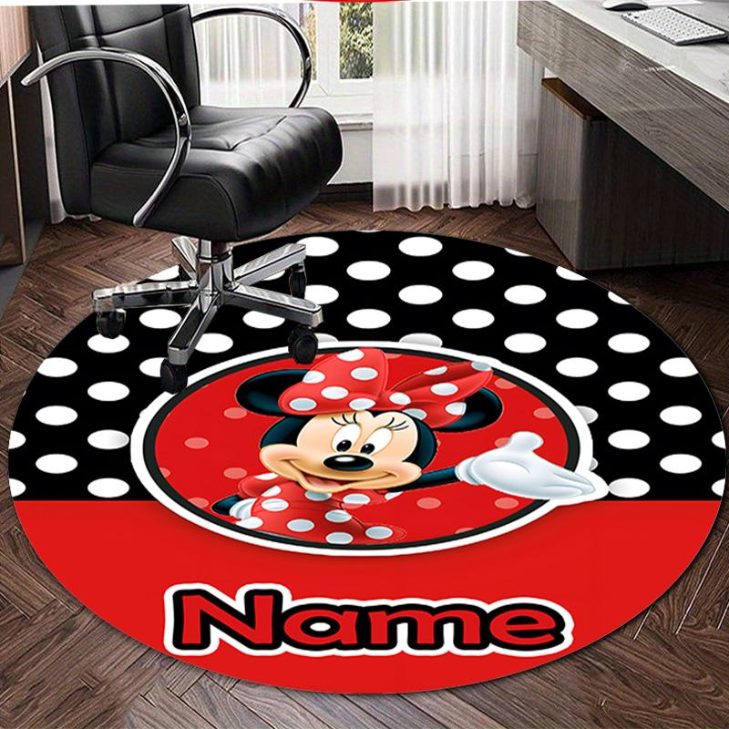 Personalized M-Minnie Round Chair Office Rug - Perfect for Mat, Office Chair & More - Ideal Gift for Birthdays and Holidays
