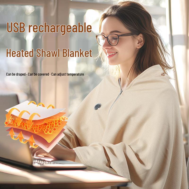 Portable USB Electric Heating Blanket for Car, Camping & Office - Washable & Warm