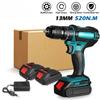 520N.M 13mm 10mm Chuck Torque Electric Drill Flat Hammer Impact Drilling Electric Screwdriver for 18V Battery 3 IN 1