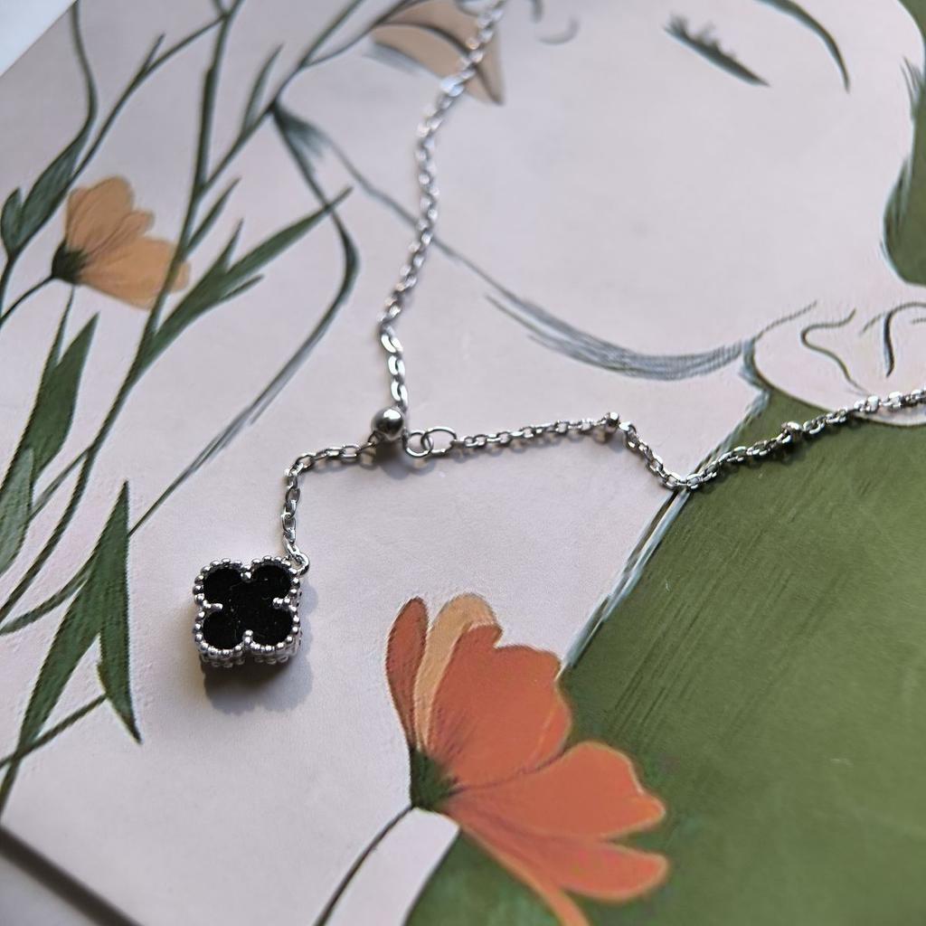 Silver Necklace with Natural Onyx, Weight 3.2 G (60002134)