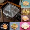 10/50 Piezas Utensilios de Cocina para Hornear Plástico Transparente Almeja Bento Caja para Pastel V2 Estética Caja de Embalaje para Tiramisú