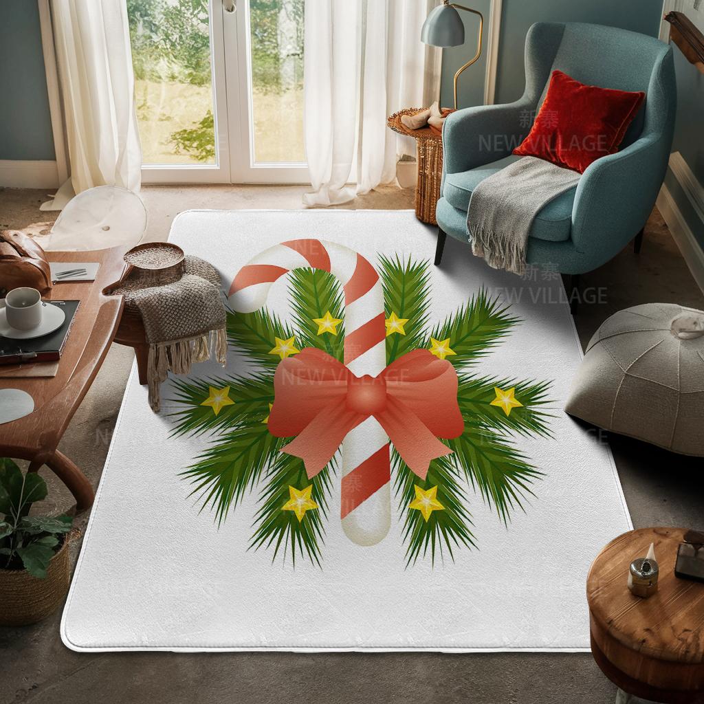 House Entrance Carpet Home Door Mat Living Room Bath Foot Bathroom Non-slip Water Absorption Rugs Bath Merry Christmas Winter