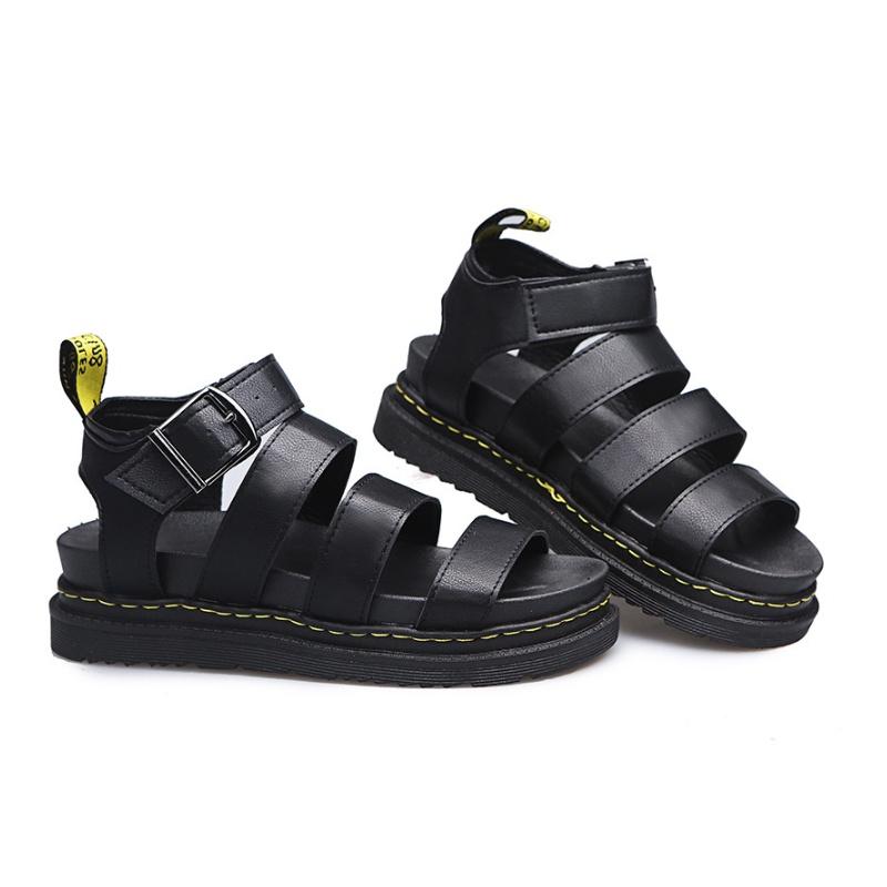 

Womens Summer Flatform Ankle Strap Sandals Chunky Block Platform Leather Shoes 42 чёрный