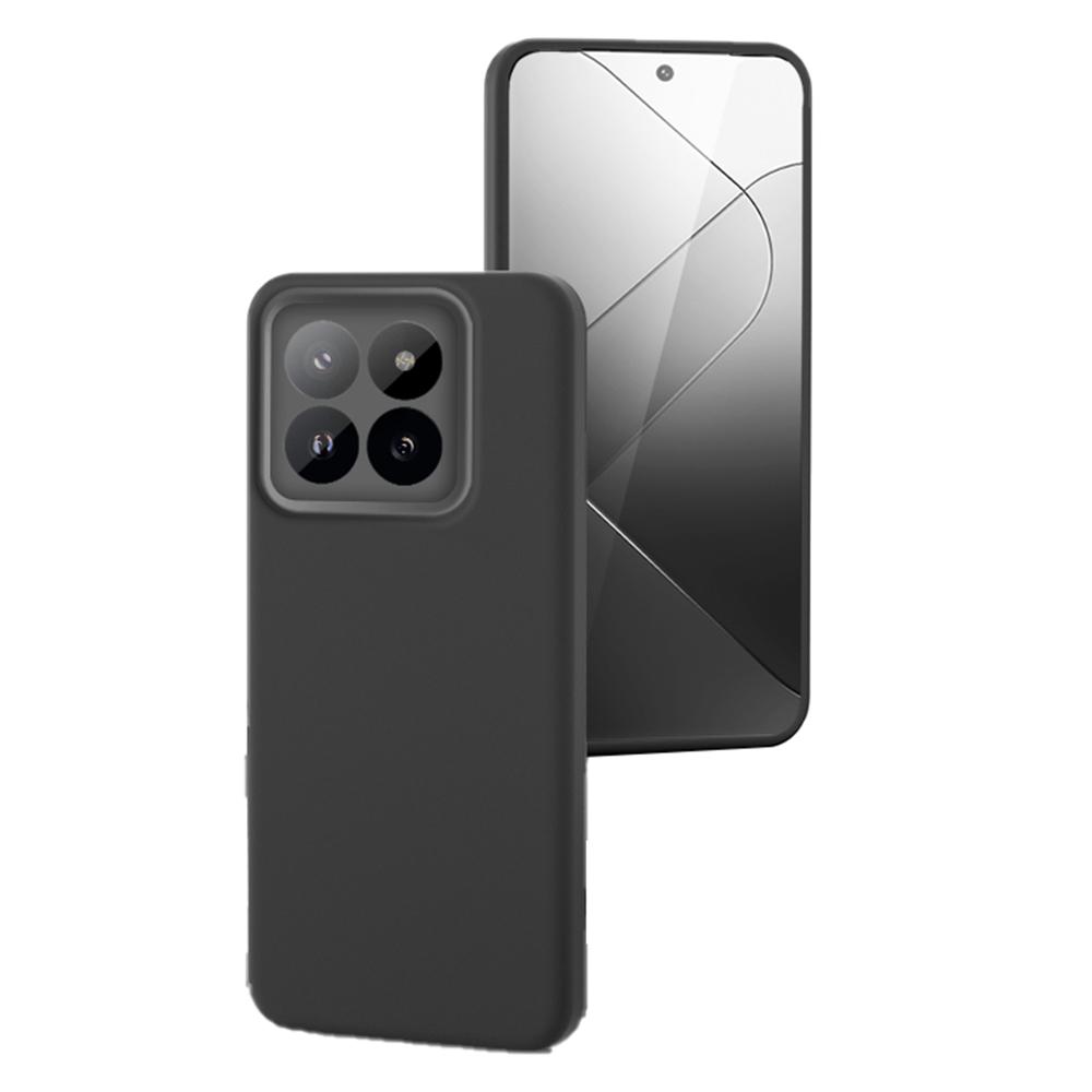 

For Xiaomi 14 Pro Case Precise Cutouts Liquid Silicone+PC Shockproof Phone Cover Black