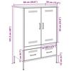 VidaXL High Buffet, Cabinet with Legs and Compartments, Cupboard with Door, Living Room Organizer, White 843113