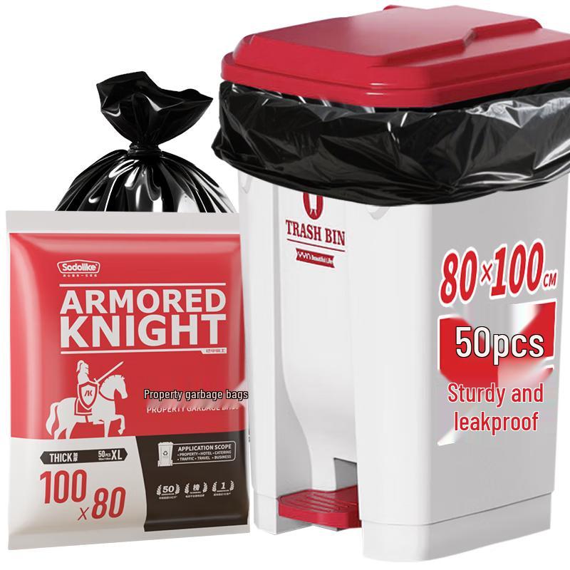 Sodolike Heavy-Duty Black Flat-Top Trash Bags