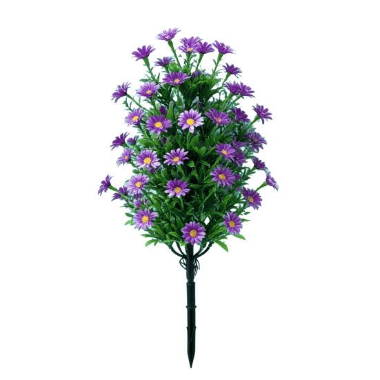 

Artificial Flower with Ground Spike Outdoor Faux Wildflower Bushes UV Resistant Fake Topiary Bouquet for Home Garden Yard Patio фіолетовий