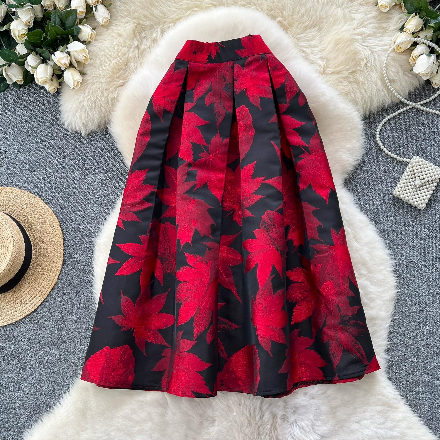 

Винтажные юбки в стиле суда, женские цветочные принты, весенняя элегантная макси-юбка А-силуэта с высокой талией, женская юбка Faldas Ajustadas Dropship One Size темно-синий