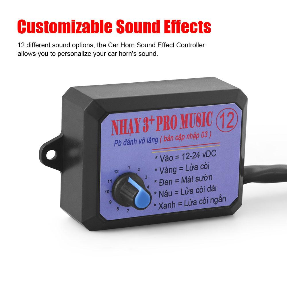 12V-24V 12 Sound Musical Electronic Horn Controller 3+ Pro Horn Speaker Sound Control Unit with Volume Switching