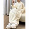 Long Warm Nightgown For Tall Women Autumn Winter Cold Resistant Cute Full Length Long Sleeve Loose Thermal Bath Robe Dress