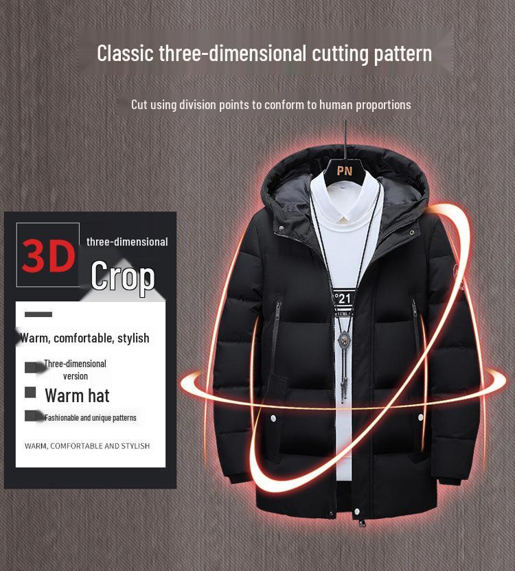 Men's Korean Style Cotton Jacket - Autumn/Winter 2024, Trendy Plus Velvet, Thickened Outerwear