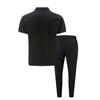 Men's Breathable Polo Sportswear Set - Short Sleeve & Long Pants for Daily Commute Casual Wear