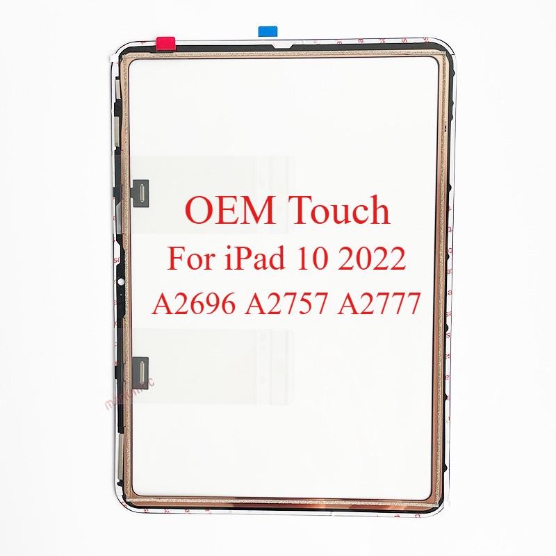 OEM AAA Glass Touch Screen Digitizer Frame Sticker For iPad 10 10.9 A2696 A2757 A2777 LCD Repair