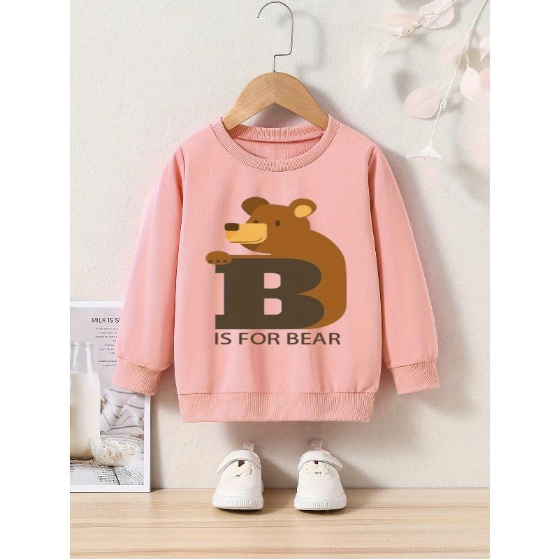 Spring/Autumn Cartoon Print Round Neck Sweatshirt Sportswear