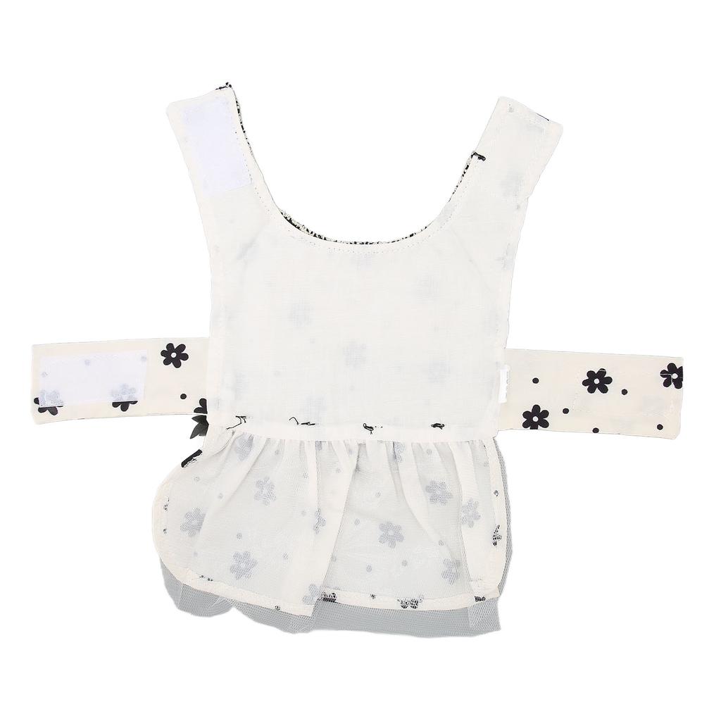 Pet Dog Dress Soft Comfortable Breathable Black Floral Pet Princess Dress for Small Pets Beige XL