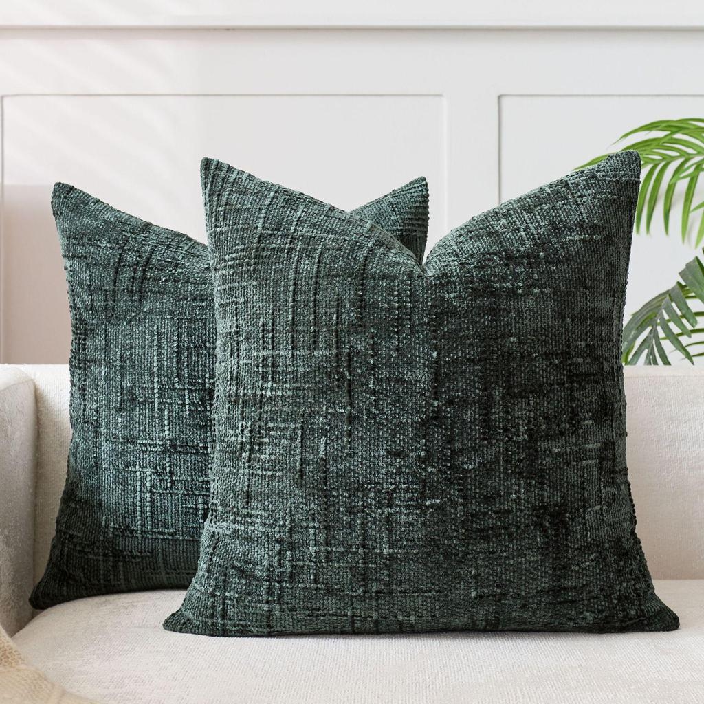 Coarse Yarn Bamboo Joint Pattern Chenille Cushion Cover