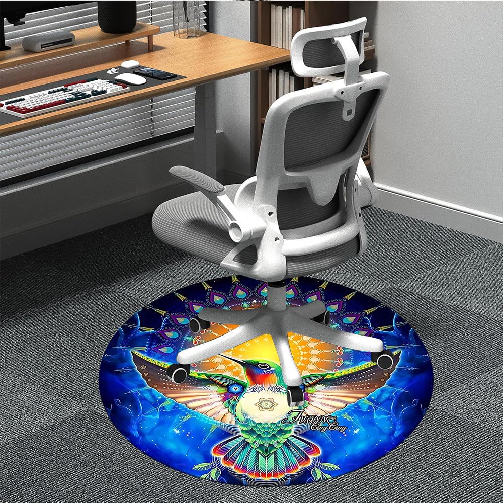 

1pc Hummingbird Mandala Artwork Chair Carpet for Office, Soft Flannel Throw Mat, Perfect for Office,Holiday Party Decoration Choice yy251113146 80cm by 80cm