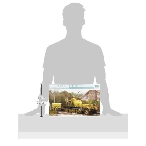 Trumpeter 1/35 scale German 8t Half-Truck with Flak 43/37mm Anti-Aircraft Gun and Trailer Plastic Model