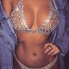 1 Set Body Chain Sexy Adjustable Exaggerated Shiny Hollow Out Dress Up Gift Rhinestones Bikini Body Chain Beach Bra Jewelry Nightclub Wear