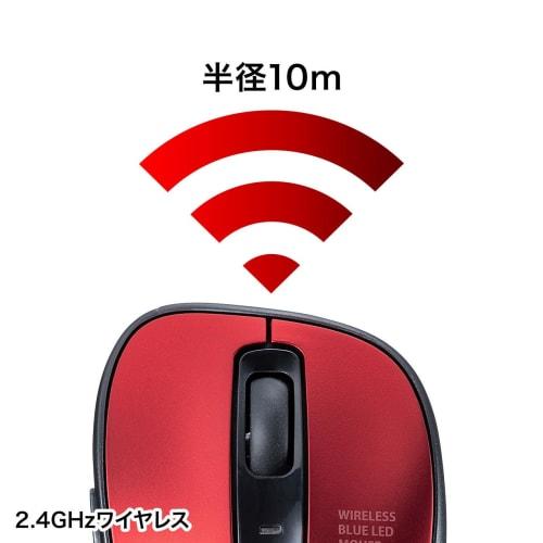 Sanwa Supply Wireless Blue LED Mouse (Red) MA-WBL134R