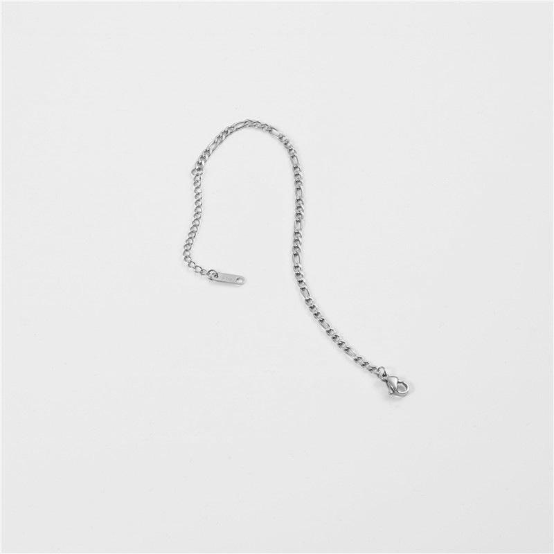 18K Gold Stainless Steel Figaro Chain Bracelet - Simple Titanium Steel Hand Jewelry for Women