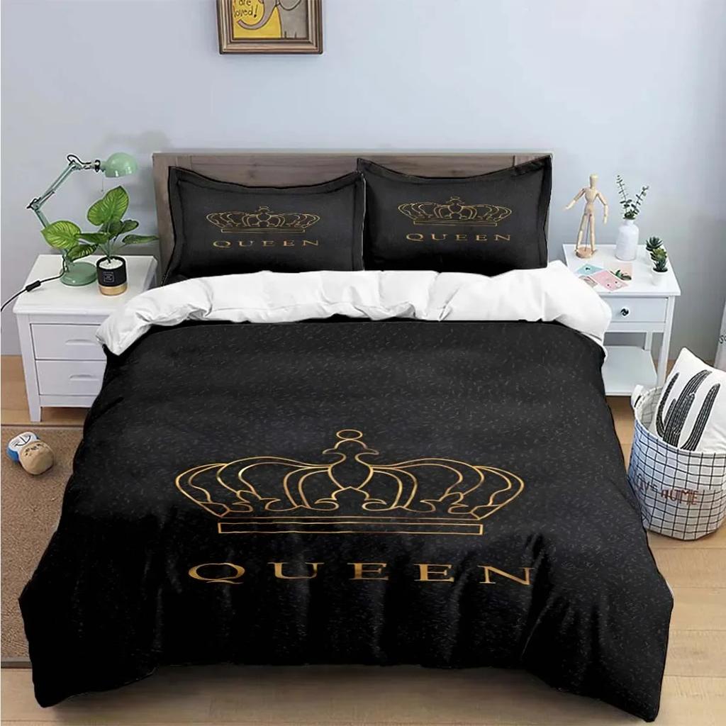 Sale Fashion King Queen Bedding Set Single Twin Full King Size Cute Animals Bed Linen Adults Teens Bedroom Luxury Gift