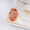 Champagner Morganit Offener Ring mit bunten Edelsteinen Eleganter Verstellbarer Statement Schmuck für Damen