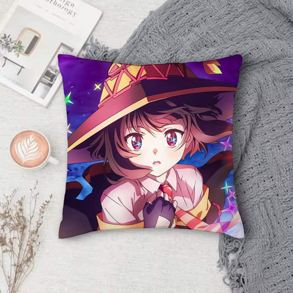 

KKonoSuba Doublesided Printed Square Pillow Cover Decorative Cushion Cover for Sofa Bedroom Bedside 30X30cm