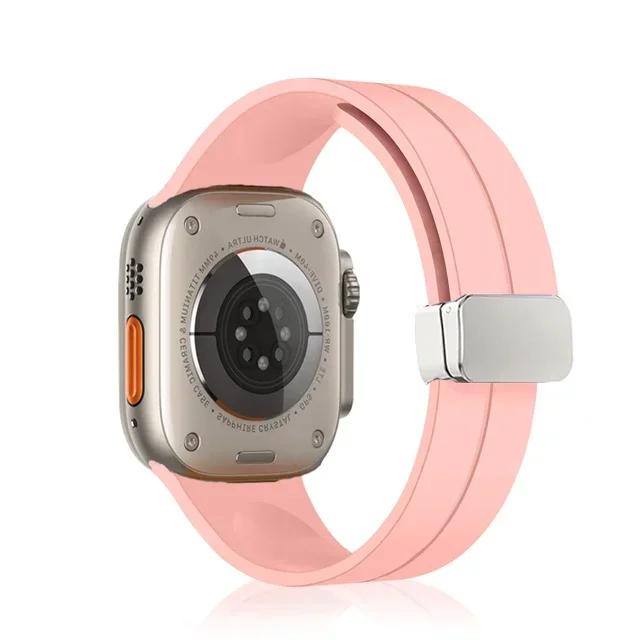 Curea Magnetică din Silicon Pentru Apple watch band 44mm 45mm 49mm 40mm 41mm 42mm 38mm correa Brățară iWatch Seria 7 8 se 6 9 ultra 2