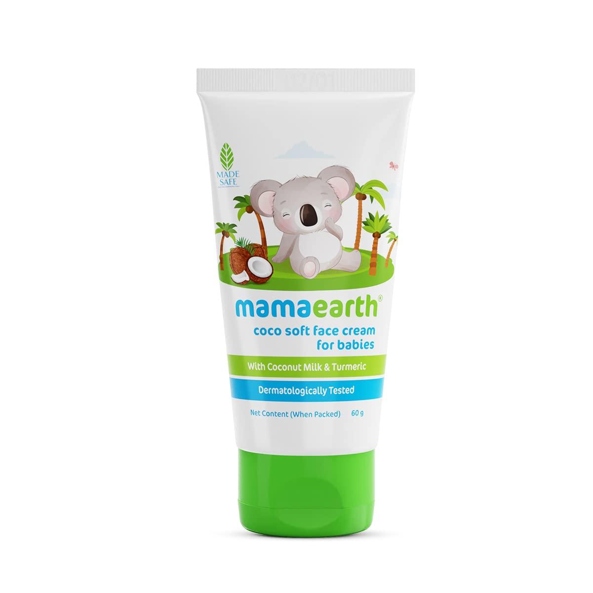 

Mamaearth Coco Soft Детский крем для лица для сухой чувствительной кожи с кокосовым молоком и куркумой – 60 г Мягкий увлажняющий крем для младенцев Все типы кожи