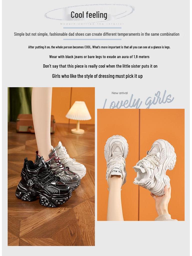 2024 Damen Dicksohlige High-Top Dad Shoes: Trendig, Farbig, Höhenverstärkend, Plus Samt für Winterwärme