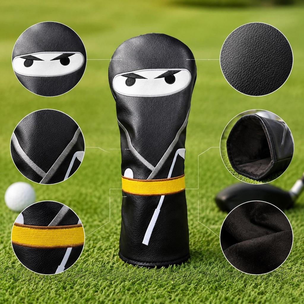 Golf Wood Headcover Creative Portable Easy to Use Waterproof Head Cover DR 35.5cmx14.5cm